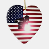 Schweißer und amerikanische Flagge Keramikornament (Rechts)