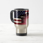 Schweißer und amerikanische Flagge Reisebecher (Vorderseite Links)