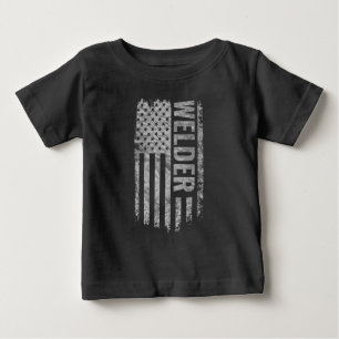 Schweißer USA-Flagge Distressed-Design Baby T-shirt