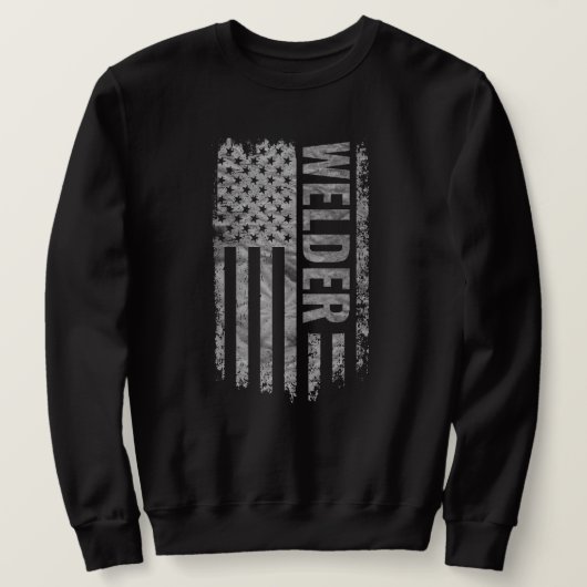 Schweißer USA-Flagge Distressed-Design Sweatshirt (Design vorne)
