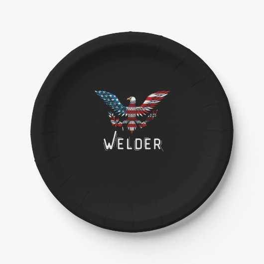 Schweißer USA-Flagge Pappteller (Vorderseite)
