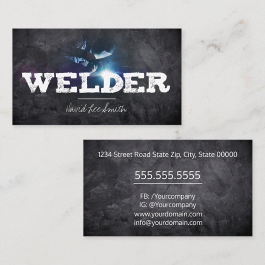 Schweißerin Visitenkarte (Vorne/Hinten)