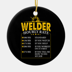 Schweißerstundensatz Schweißarbeitslöhne Lustig Keramik Ornament