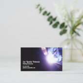 Schweissfunken Lila Visitenkarte (Stehend Vorderseite)