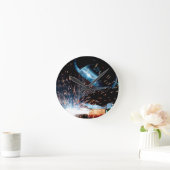 Schweißfunken Runde Wanduhr (Zuhause)