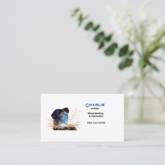 Schweißfunken Visitenkarte (Stehend Vorderseite)