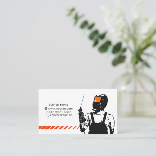 Schweißgerät mit Visitenkarte (Stehend Vorderseite)