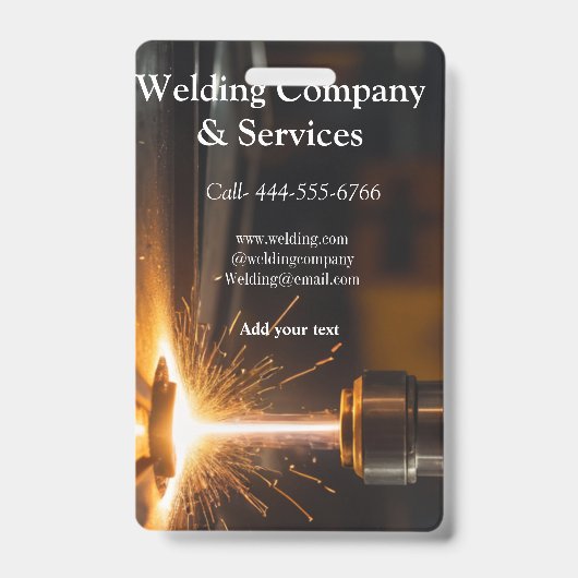 Schweißkontraktkonstruktion: Name Ausweis (Front)