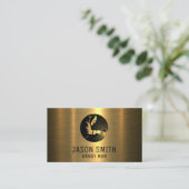 Schweißlogo | Gold Metallic | industriell Visitenkarte (Stehend Vorderseite)