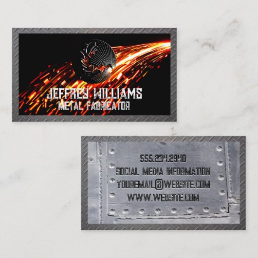 Schweißlogo | Zangen und Metalle Visitenkarte (Vorne/Hinten)