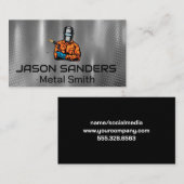 Schweißnähte mit dem Logo "Blow Torch" | Metallisc Visitenkarte (Vorne/Hinten)