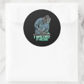 Schweißnähte Runder Aufkleber (Tasche)