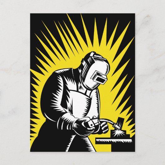 Schweißnahtschweißen Postkarte (Vorderseite)