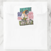 Schweißnahtweibchen USA Flaggengeschenk für Schwei Quadratischer Aufkleber (Tasche)