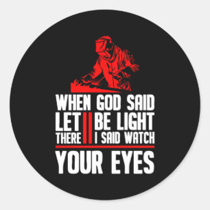 Schweißschweißen von Metallfabrikaten Runder Aufkleber