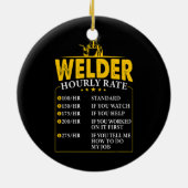 Schweissstundenquote verschweißende Arbeitslosenqu Keramik Ornament (Hinten)