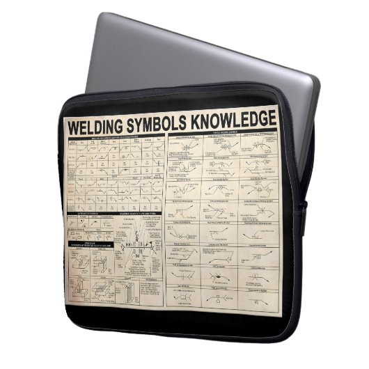 Schweißsymbole - Wissensgeschenke für Schweißnähte Laptopschutzhülle (Vorderseite Links)