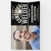 Schweisstorch zertifizierter Schweißer-Foto-Abschl Banner (Vertikal)