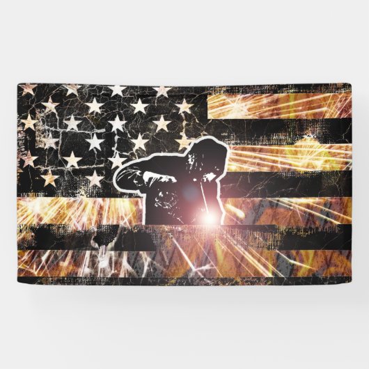 Schweißzangen und Flammen Banner (Horizontal)