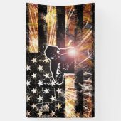 Schweißzangen und Flammen Banner (Vertikal)