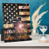 Schweißzangen und Flammen Fotoplatte (Seite)