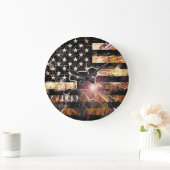 Schweißzangen und Flammen Große Wanduhr (Zuhause)