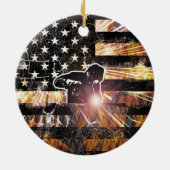 Schweißzangen und Flammen Keramik Ornament (Hinten)