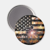 Schweißzangen und Flammen Magnet (Vorderseite/Rückseite)