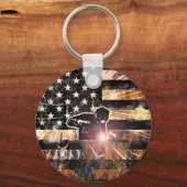 Schweißzangen und Flammen Schlüsselanhänger (Vorderseite)