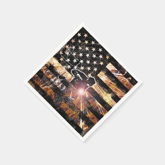 Schweißzangen und Flammen Serviette (Ecke)