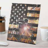 Schweißzangen und Flammen Sockelschild (In Situ)