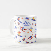 Schweitzer Mountain Idaho Ski Snowboard Muster Kaffeetasse (Vorderseite Links)
