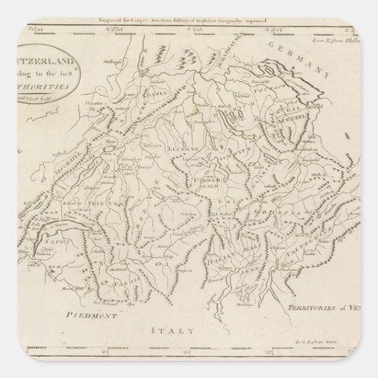 Schweiz 12 quadratischer aufkleber (Vorderseite)