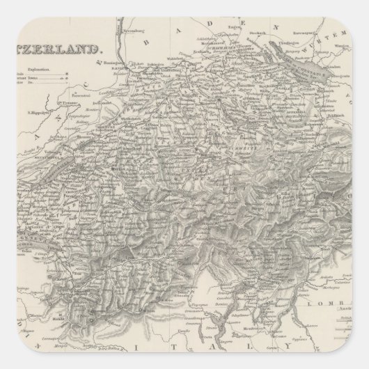 Schweiz 15 quadratischer aufkleber (Vorderseite)