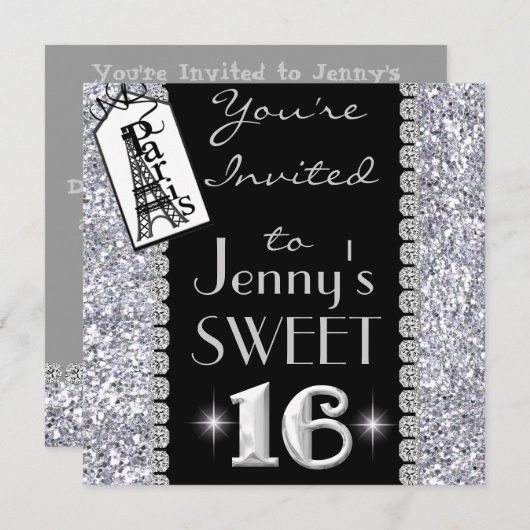 SCHWEIZ 16 Einladung THEME PARIS (Vorne/Hinten)