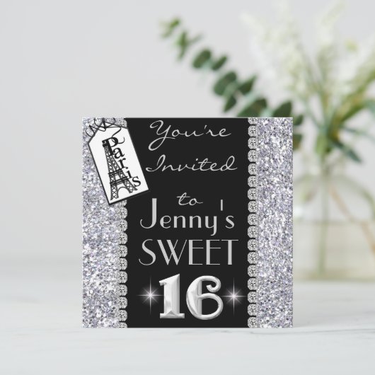 SCHWEIZ 16 Einladung THEME PARIS (Stehend Vorderseite)