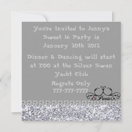 SCHWEIZ 16 Einladung THEME PARIS (Rückseite)