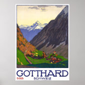 " Schweiz: 1914 - Gotthard Linie SBB Reise Werbe Poster (Vorne)