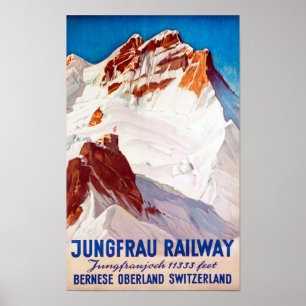 " Schweiz: 1936 Berner Oberland - Jungbahn Reise Poster