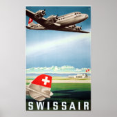 " Schweiz: 1948 - SWISSAIR Werbe Reise ... Poster (Vorne)