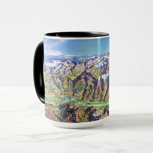 " Schweiz: 2021/heute Kt. Wallis - Panoramakarte Tasse (Vorderseite Links)