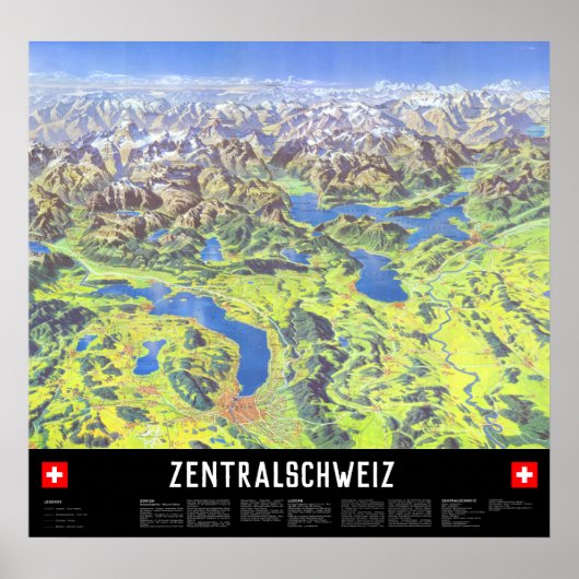 " Schweiz: 2021/heute - Zentralschweiz Panorama P Poster (Vorne)