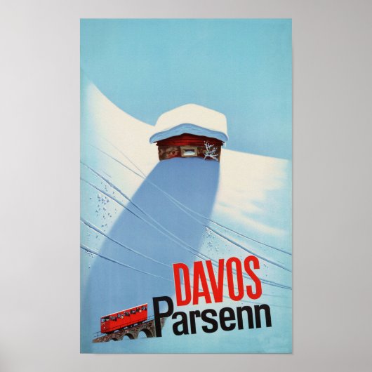 " Schweiz: 2022/heute - Davos Parsenn Bahn Reise Poster (Vorne)