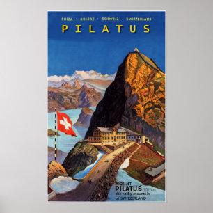 " Schweiz: 2022/heute - Pilatus Vintag Reise ... Poster