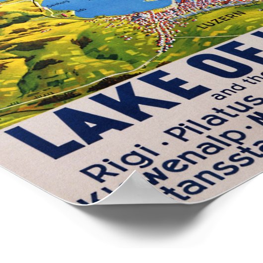 " Schweiz: 2022/heute- Vierwaldstättersee Panorama Poster (Ecke)