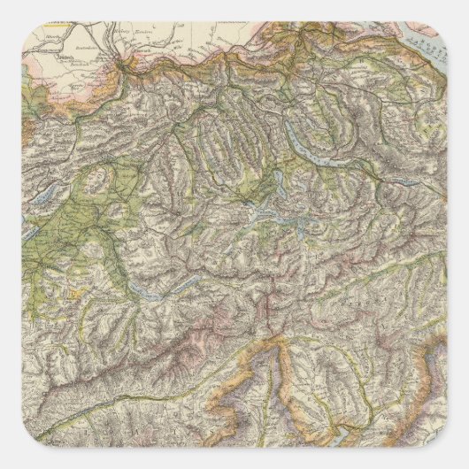 Schweiz 3 quadratischer aufkleber (Vorderseite)