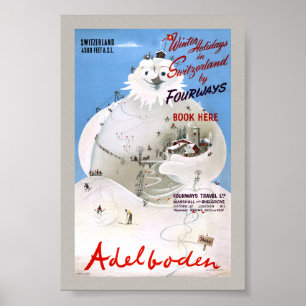 Schweiz Adelboden Vintage-Reiseposter Poster