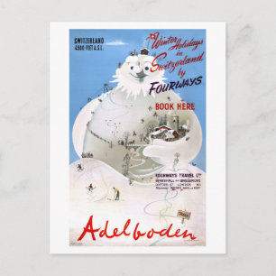 Schweiz Adelboden Vintage-Reiseposter Postkarte