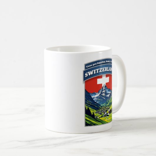 Schweiz Alpen Europa Kaffeetasse (VorderseiteRechts)