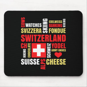 Schweiz Alpen Kühe Fondue Käse Skifahren Schweiz L Mousepad